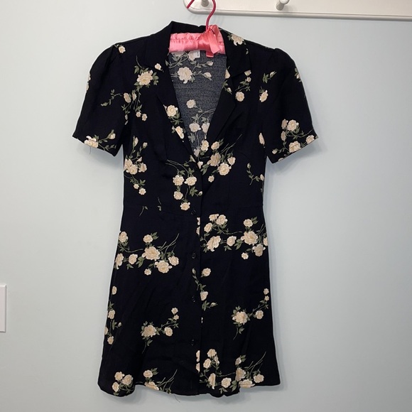 Urban Outfitters Urban Renewal Black and White Floral Button Front Dress XS - Picture 4 of 6